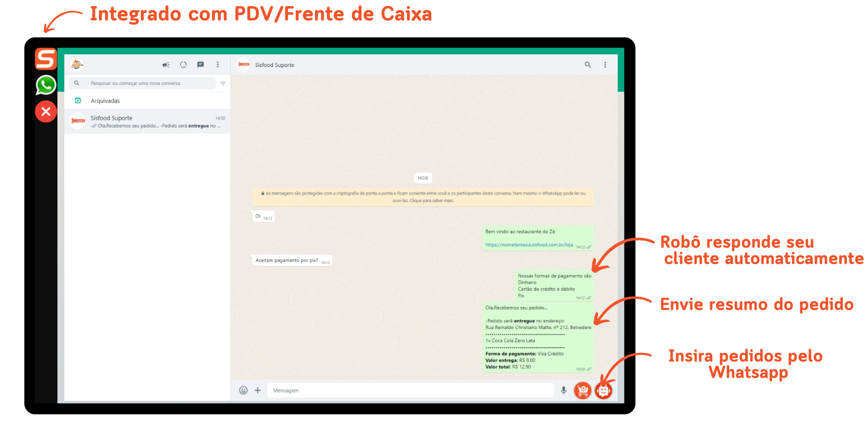 Sistema para delivery integrado ao WhatsApp - SisFood